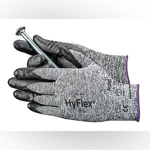Brand new Ansell HyFlex® Foam Nitrile Coated Gloves - Gray/Black, size 6